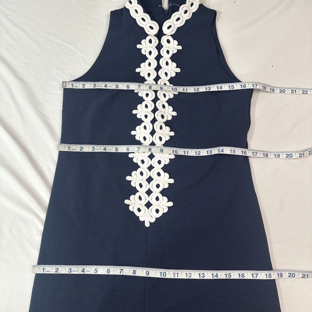 NWT Lilly Pulitzer [ Small] Callista Navy Lilly Lace Sleeveless Shift Dress 6304 - Picture 5 of 15